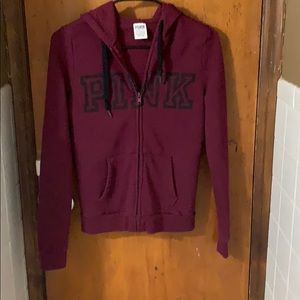 PINK xsmall zip up sweatshirt lightly worn